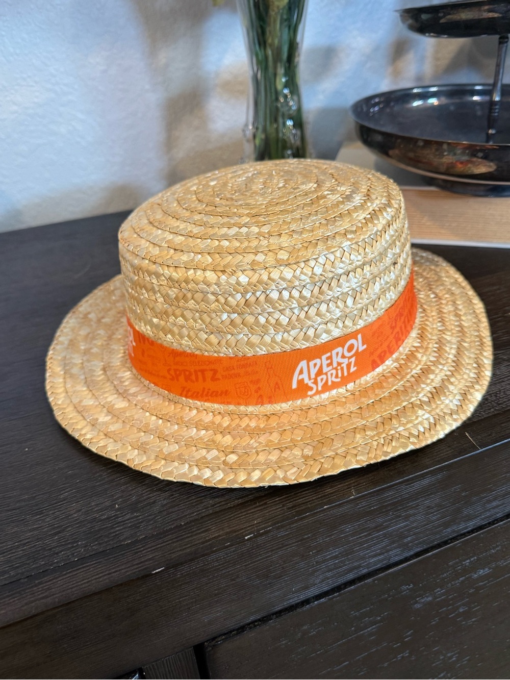 Aperol Spritz Straw Boater Hat - Brand Promo Item - Picture 2 of 6